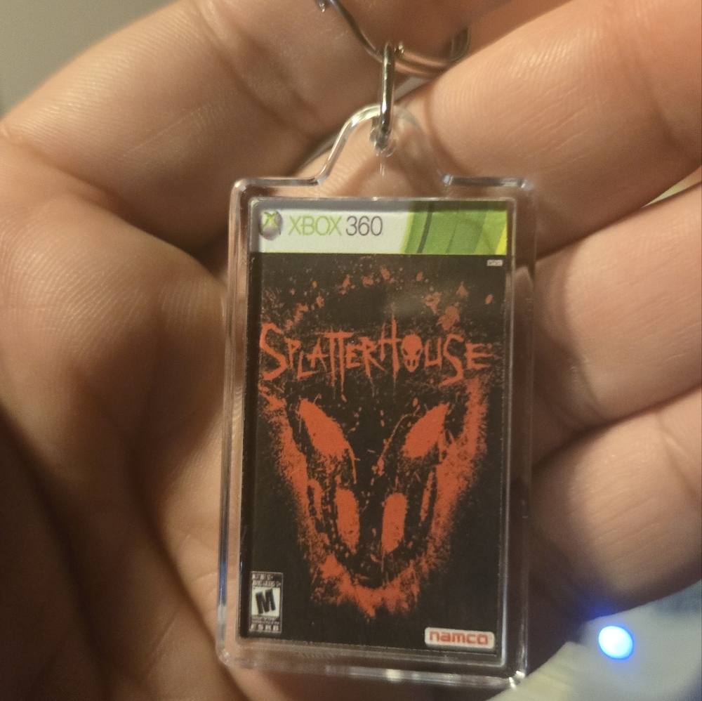 Custom Splatterhouse Xbox 360 Video Game cover Art Keychain | Hanger [Gift Idea]